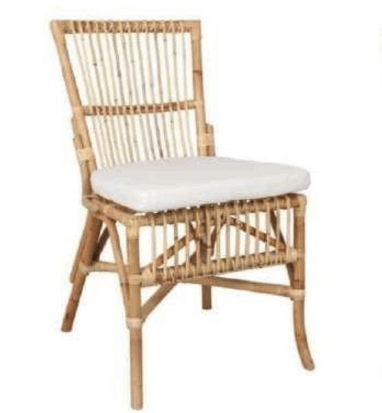 8608 SILLA JAMAICA (DISEÑO EXCLUSIVO, RATTAN NATURAL, APILABLE), COJIN A MEDIDA.