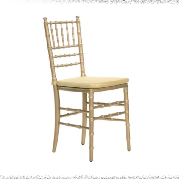 3713 Silla Tiffany oro con cojín en beige