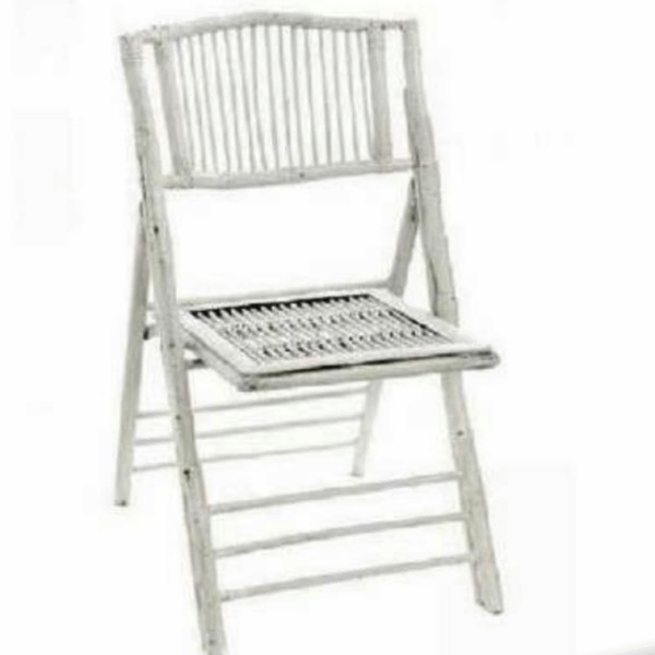 8663 SILLA BAMBÚ PLEGABLE EN BLANCO