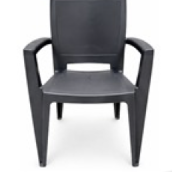 8840 SILLA FIJA  MONOBLOCK POLIETILENO CON BRAZOS COLOR GRIS ANTRACITA