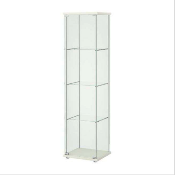 8560 Vitrina columna de cristal perfil blanco y negro